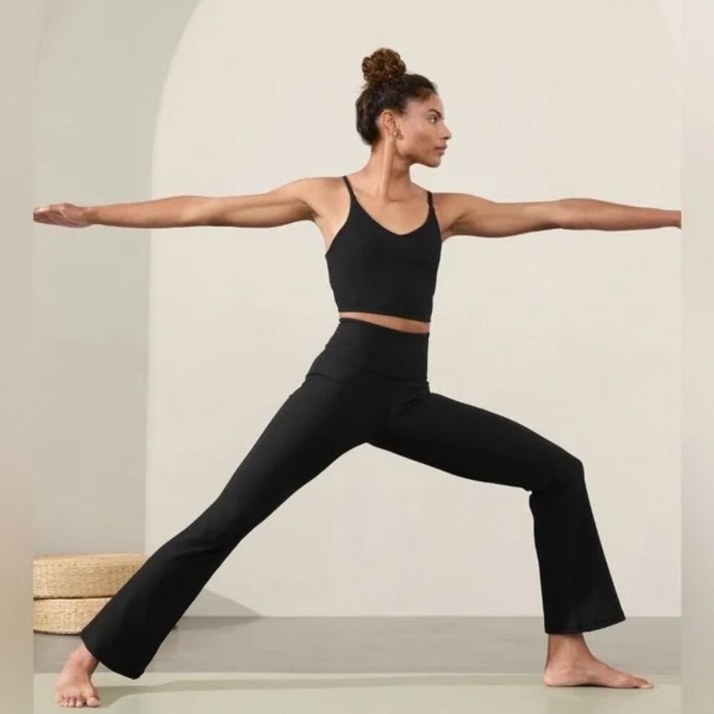 NWT-Athleta Black Elation Rib Flare Tight, Medium Tall